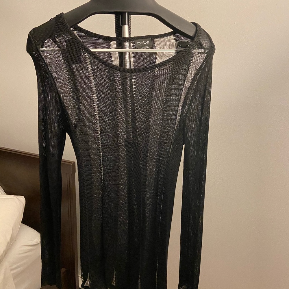 See through black sweater